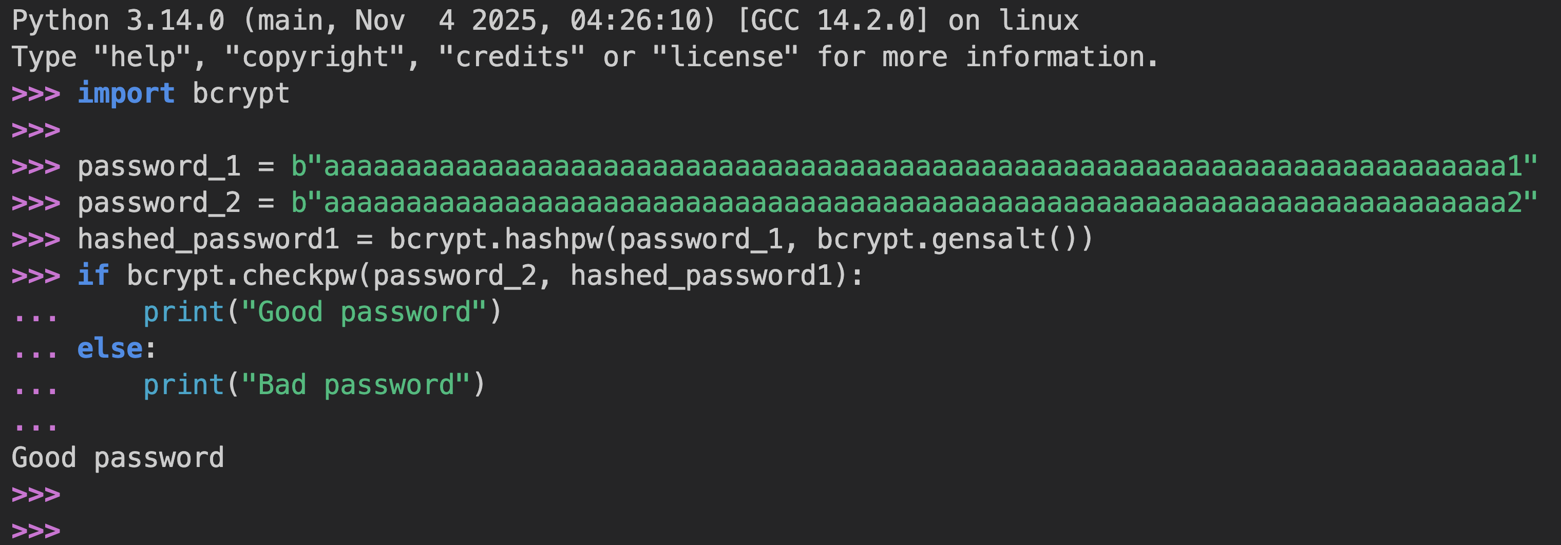 bcrypt.checkpw returns True